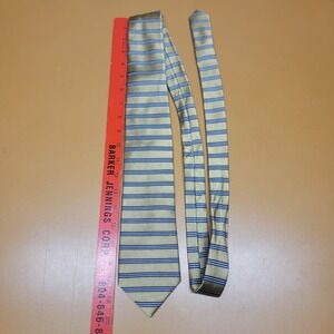 Jos. A. Bank Executive Collection Mens Silk Tie Gold Navy Blue Striped RN31608